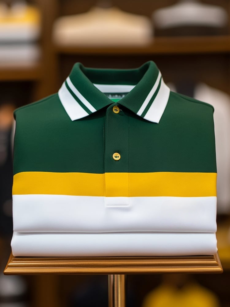 Camisa polo clásico ejecutivo Logo Button de manga corta para hombre