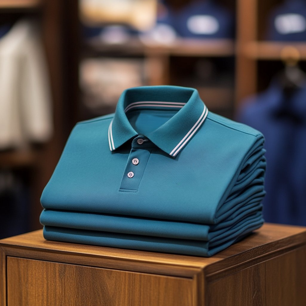 Camisa polo clásico ejecutivo Logo Button de manga corta para hombre