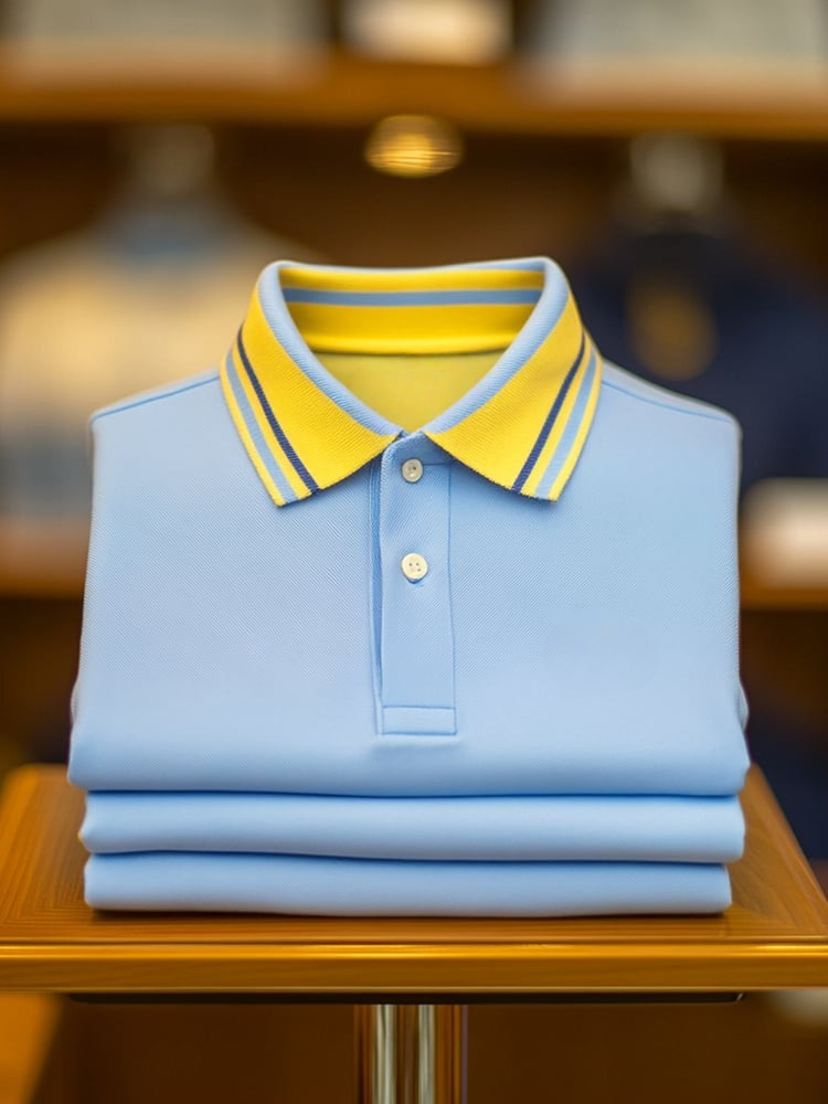 Camisa polo clásico ejecutivo Logo Button de manga corta para hombre