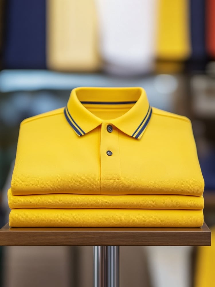 Camisa polo clásico ejecutivo Logo Button de manga corta para hombre