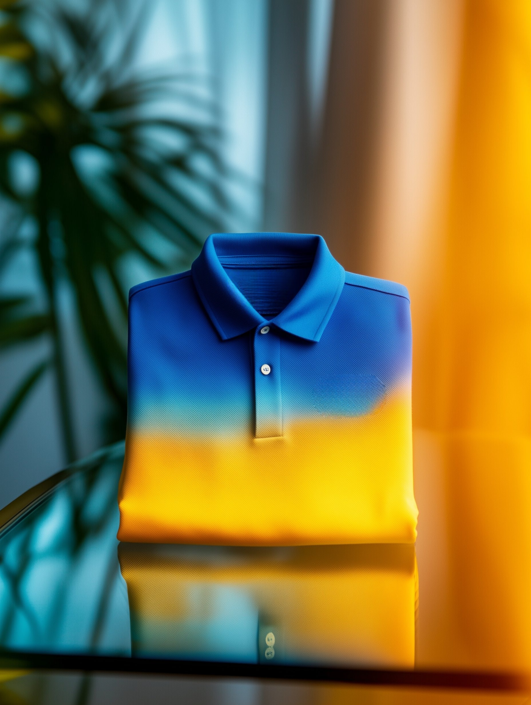 Camisa polo clásico ejecutivo Fade Button de manga corta para hombre