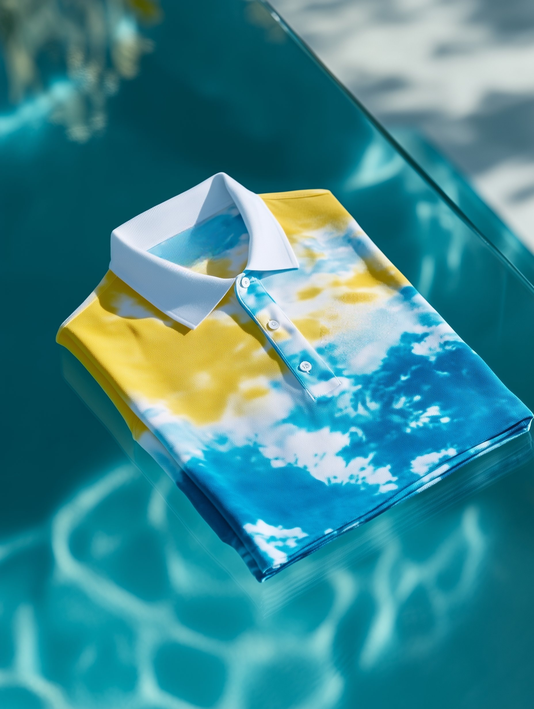Camisa polo clásico ejecutivo Tie-dye Button de manga corta para hombre