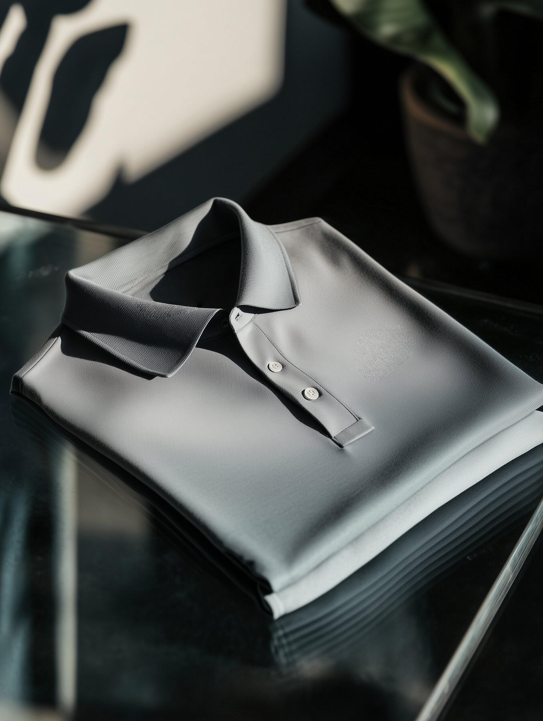 Camisa polo clásico ejecutivo Logo Button de manga corta para hombre