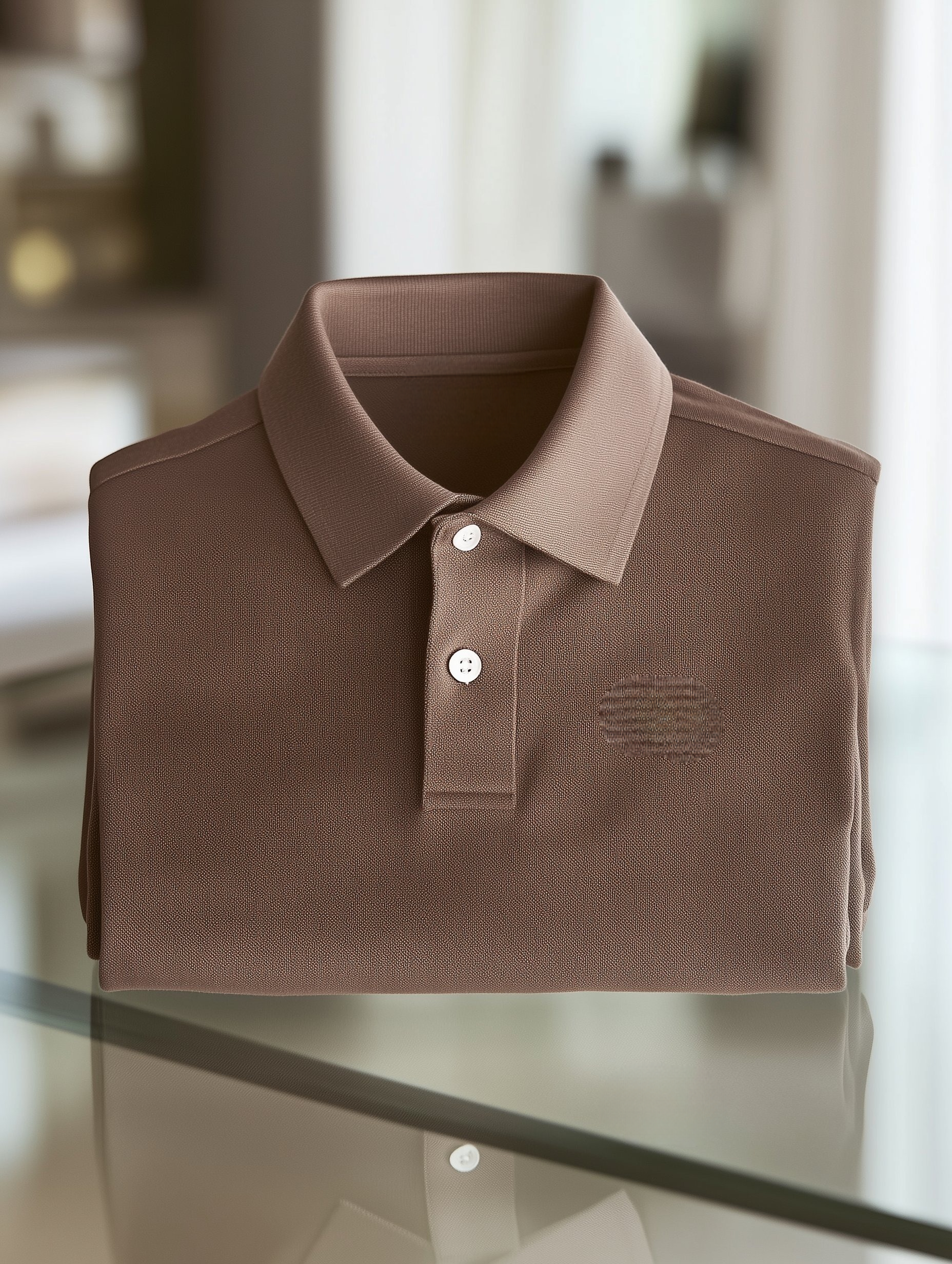 Camisa polo clásico ejecutivo Logo Button de manga corta para hombre