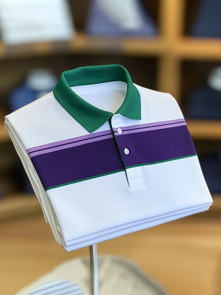 Camisa polo clásico ejecutivo Logo Button de manga corta para hombre