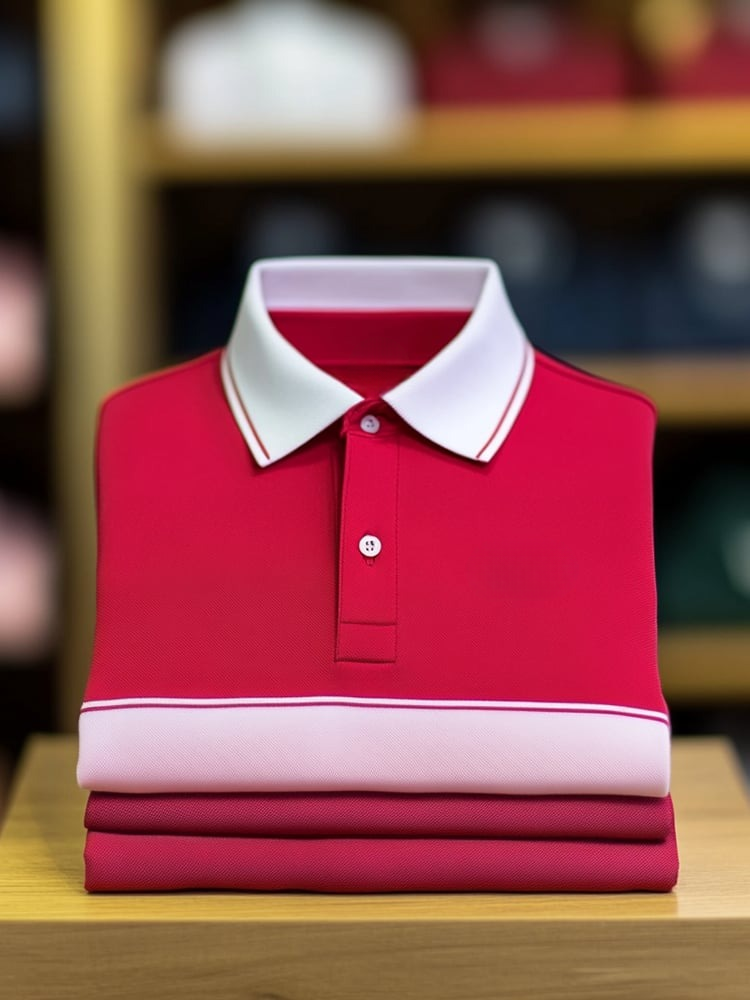 Camisa polo clásico ejecutivo Logo Button de manga corta para hombre