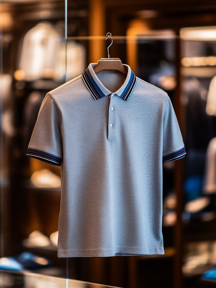 Camisa polo ejecutivo casual Button de manga corta para hombre