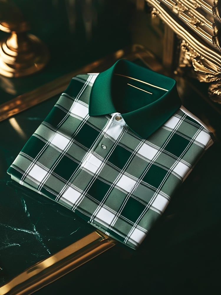 Camisa polo clásico ejecutivo Logo Button de manga corta para hombre