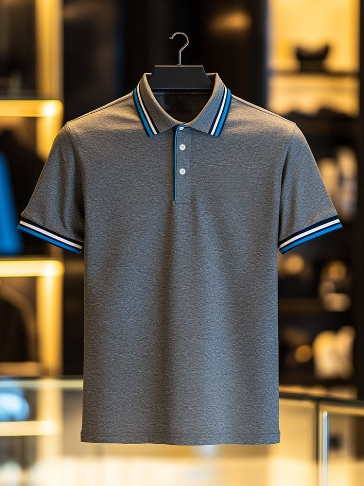 Camisa polo ejecutivo casual Button de manga corta para hombre