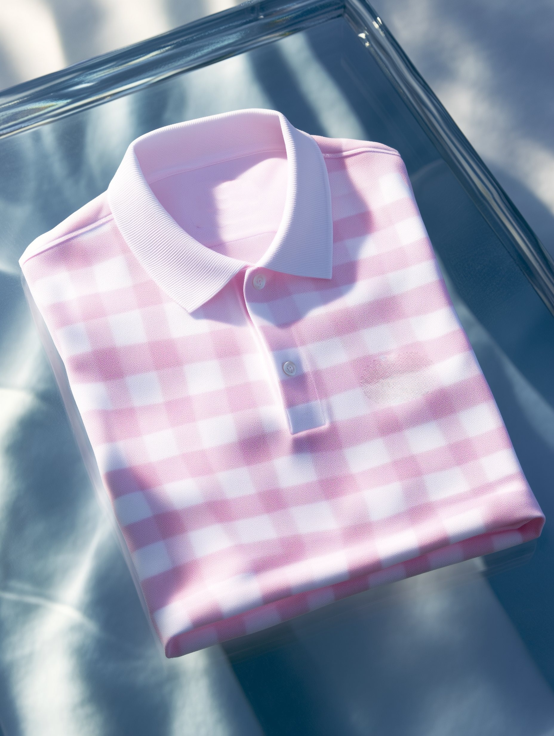 Camisa polo clásico ejecutivo a cuadros Button de manga corta para hombre