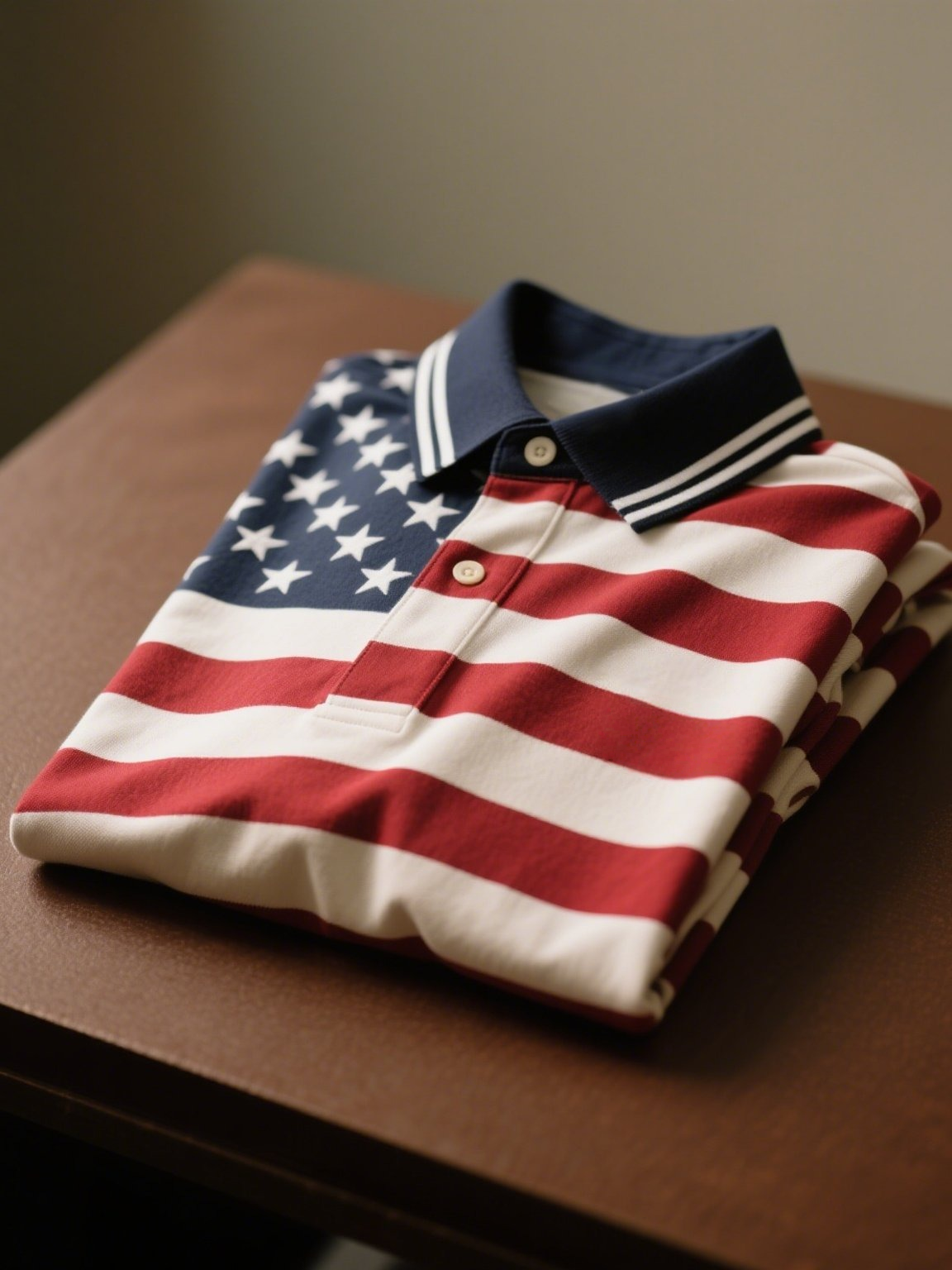 Camisa polo ejecutivo Flag casual Button de manga corta para hombre