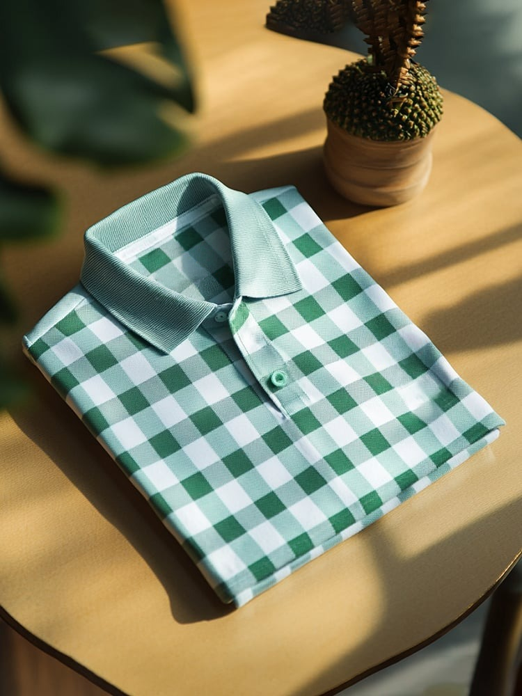 Camisa polo clásico ejecutivo Logo Button de manga corta para hombre