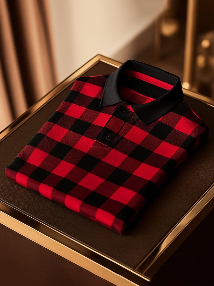 Camisa polo clásico ejecutivo Logo Button de manga corta para hombre