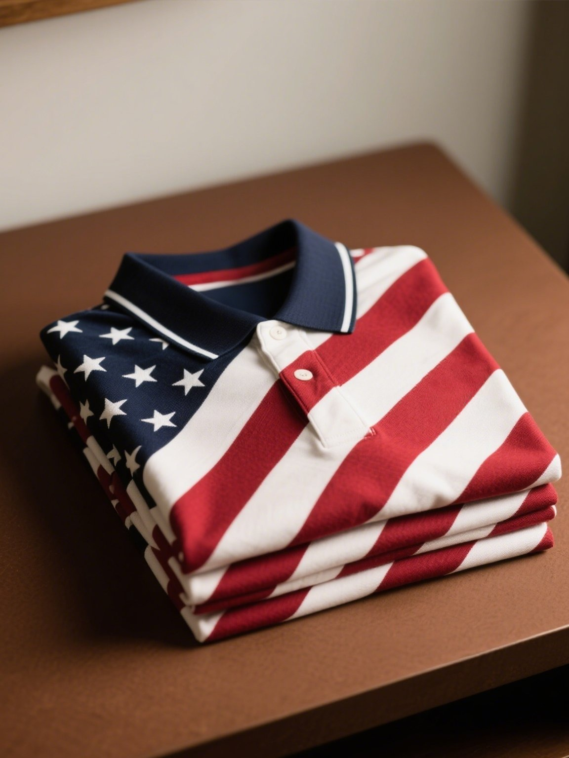 Camisa polo ejecutivo Flag casual Button de manga corta para hombre