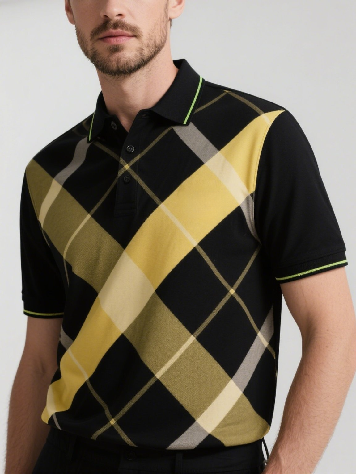 Camisa polo ejecutivo casual Button de manga corta para hombre