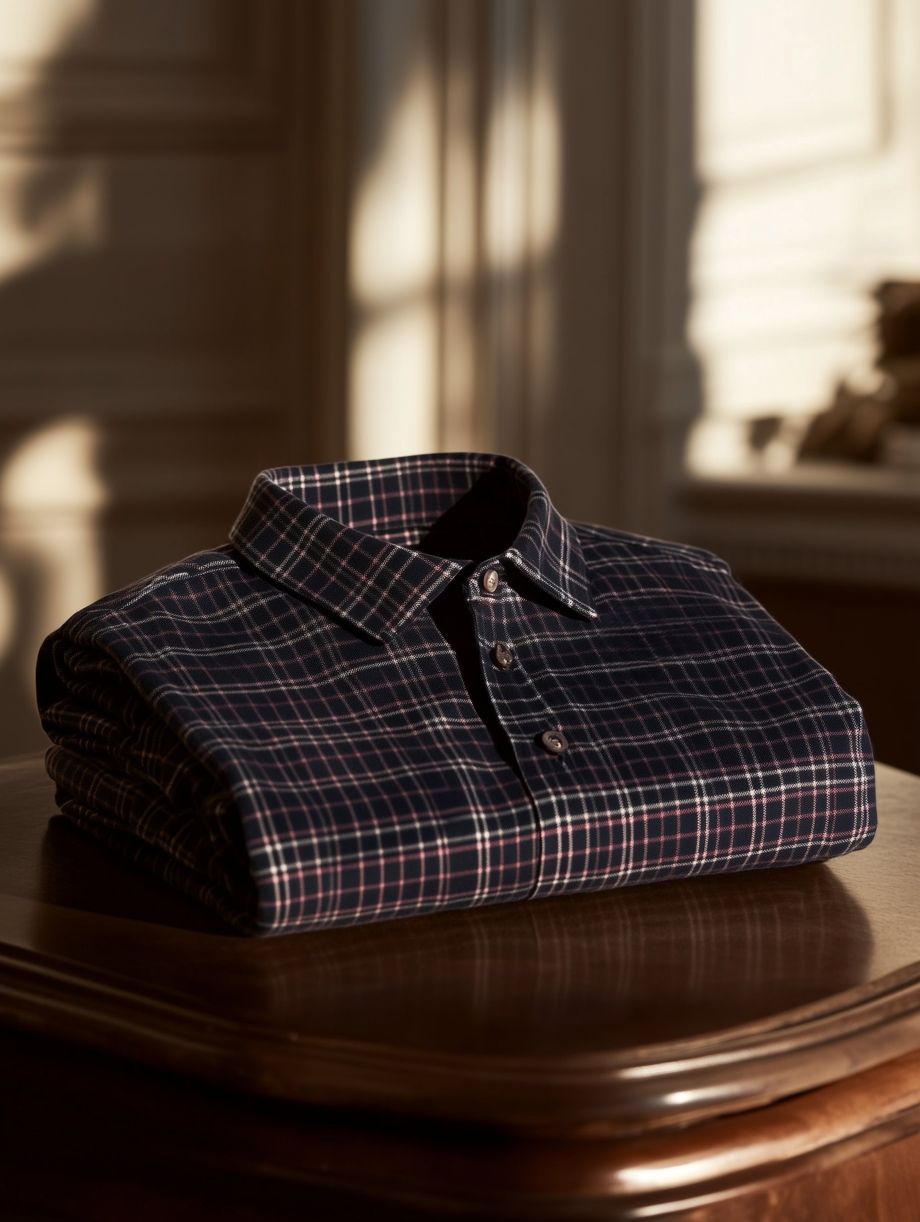 Camisa polo clásico ejecutivo Contrasting a cuadros Button de manga corta para hombre