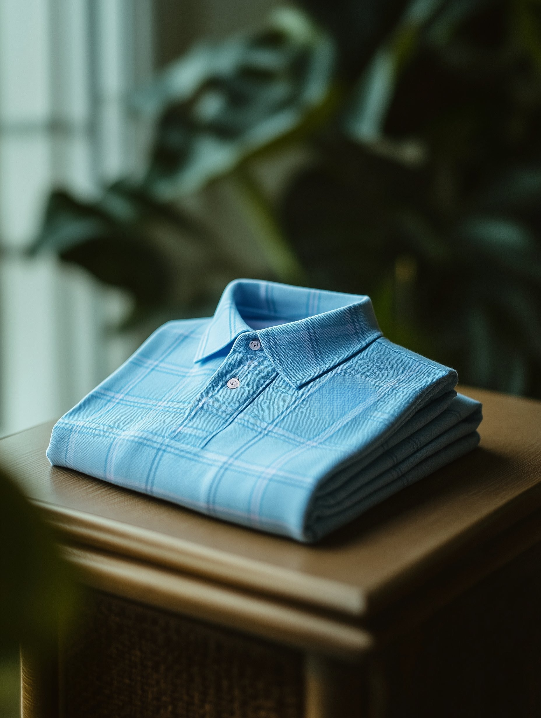 Camisa polo clásico ejecutivo Tartan a cuadros Button de manga corta para hombre