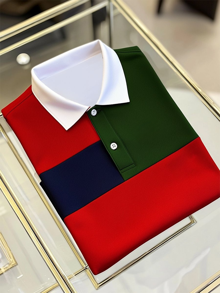 Camisa polo ejecutivo casual Button de manga corta para hombre
