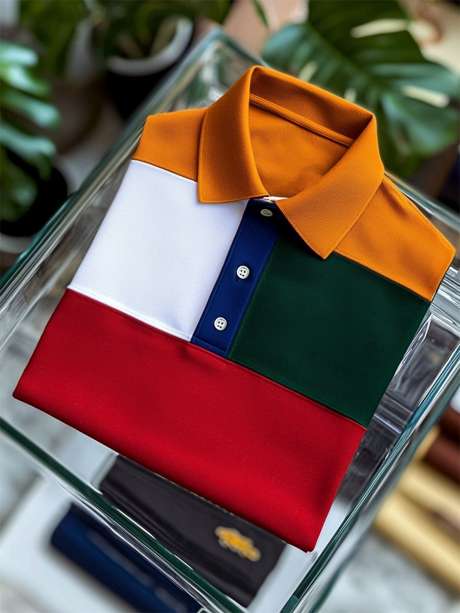 Camisa polo ejecutivo casual Button de manga corta para hombre