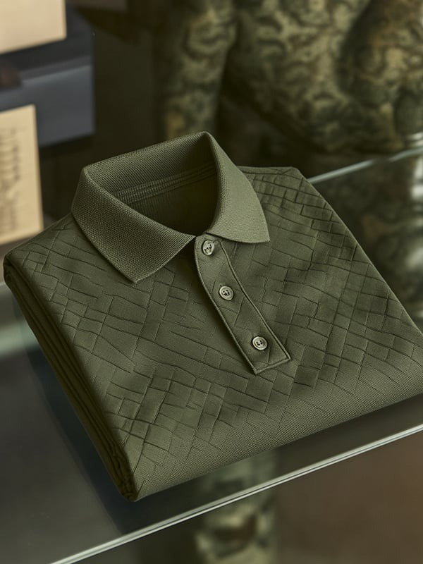 Camisa polo clásico ejecutivo Button de manga corta para hombre
