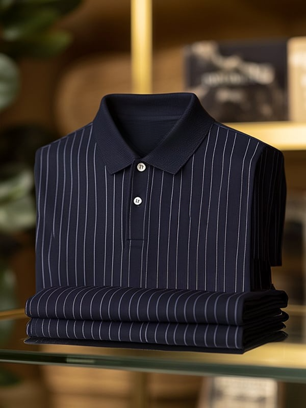 Camisa polo clásico ejecutivo Button de manga corta para hombre