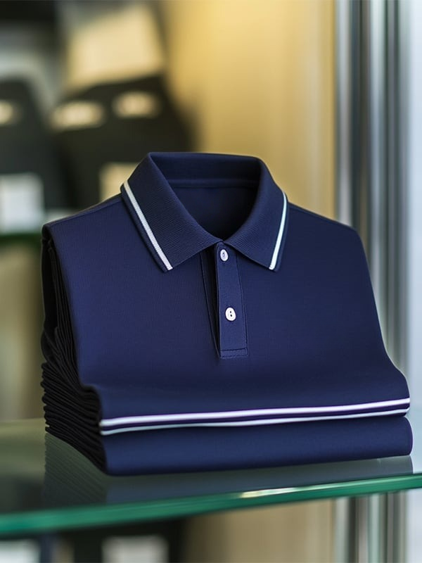 Camisa polo clásico ejecutivo Button de manga corta para hombre