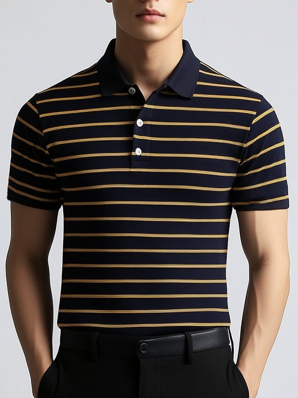 Camisa polo ejecutivo casual Button de manga corta para hombre