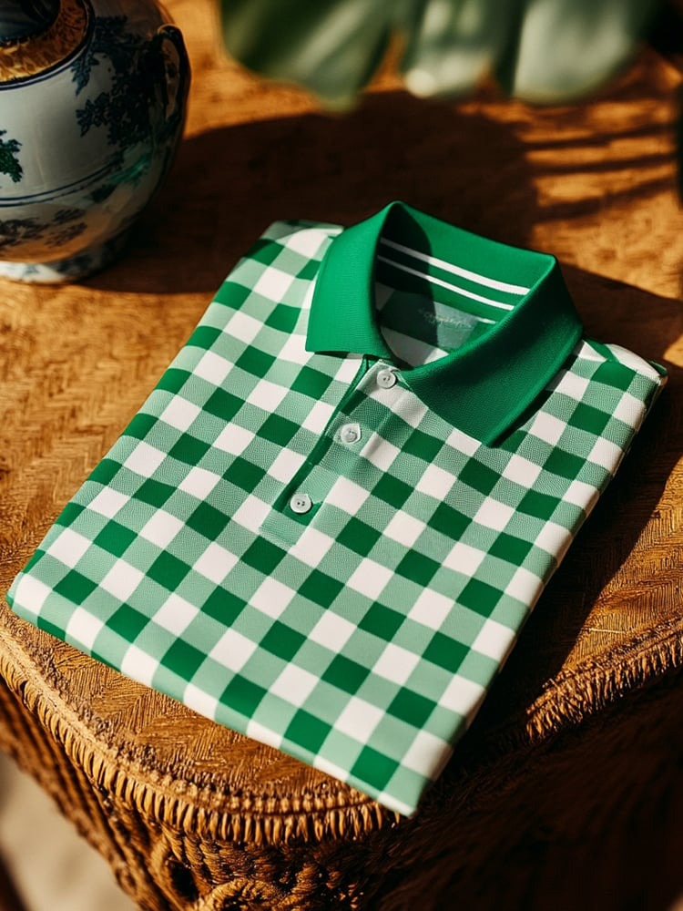 Camisa polo clásico ejecutivo Logo Button de manga corta para hombre