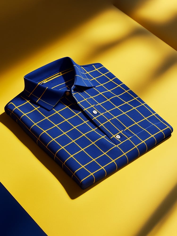 Camisa polo clásico ejecutivo Logo Button de manga corta para hombre