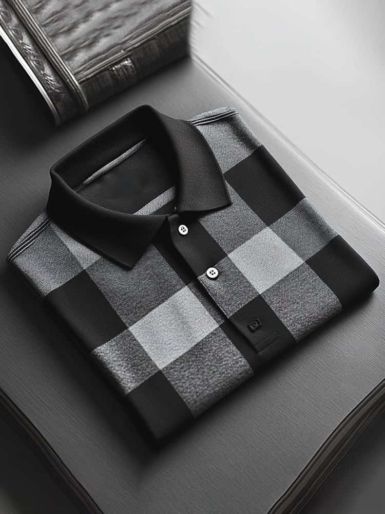 Camisa polo clásico ejecutivo Logo Button de manga corta para hombre