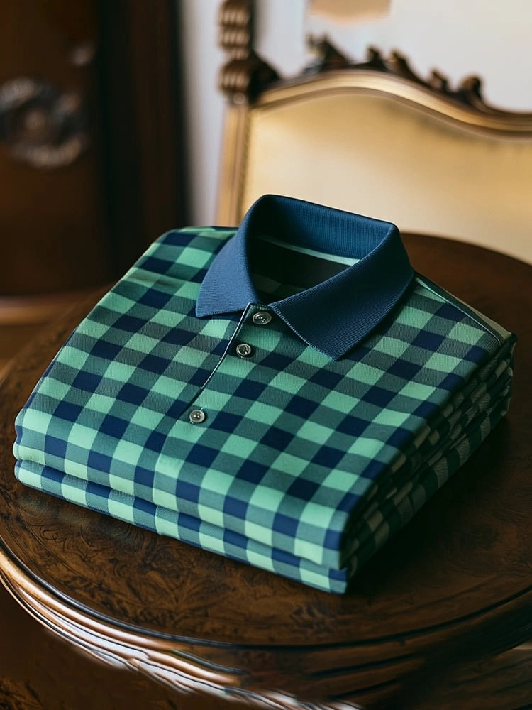 Camisa polo clásico ejecutivo Logo Button de manga corta para hombre