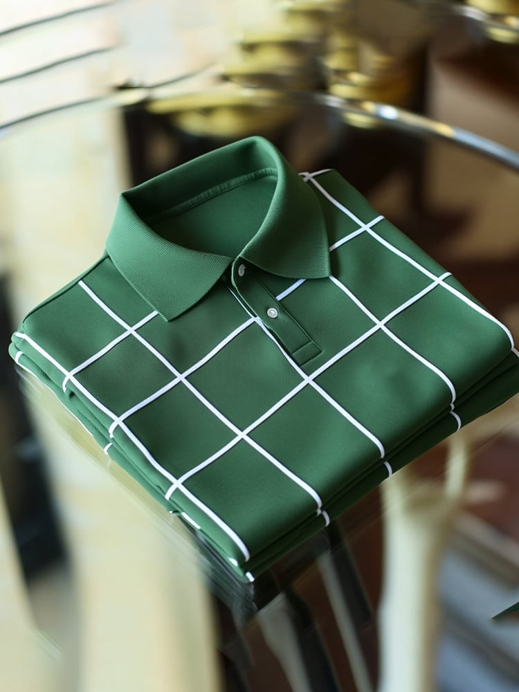 Camisa polo clásico ejecutivo Logo Button de manga corta para hombre