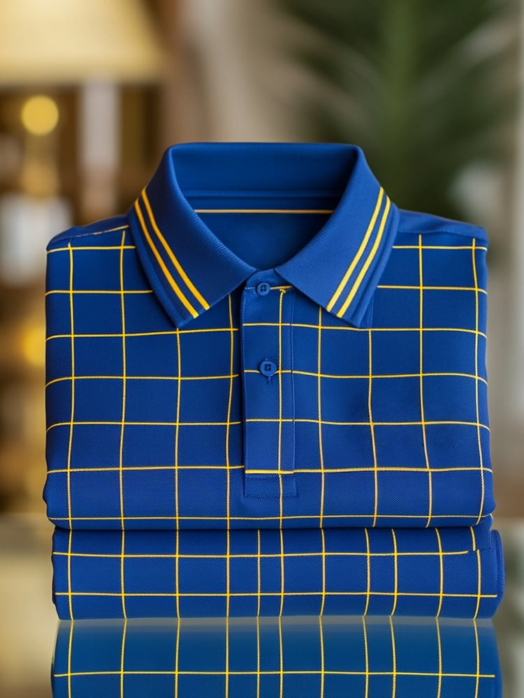 Camisa polo clásico ejecutivo Logo Button de manga corta para hombre