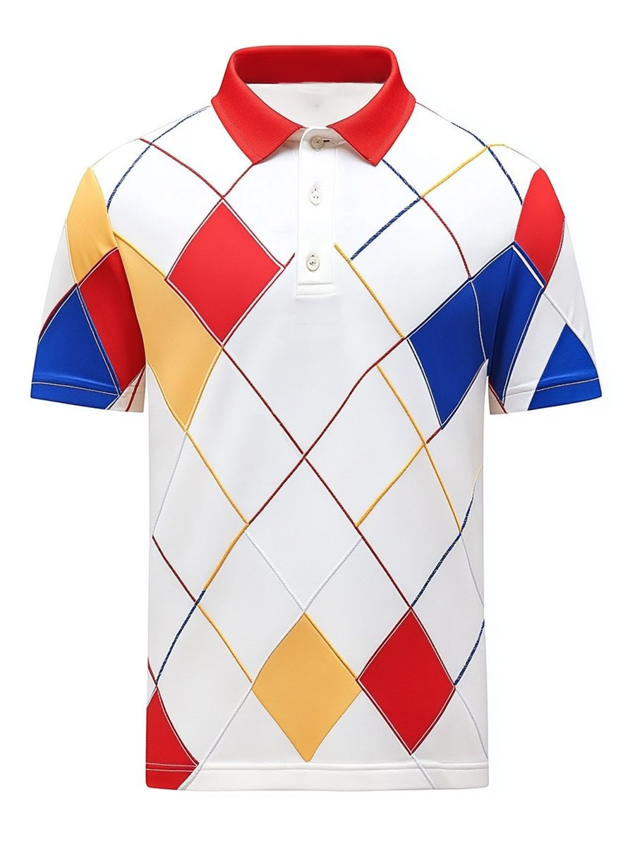 Camisa polo ejecutivo casual Button de manga corta para hombre