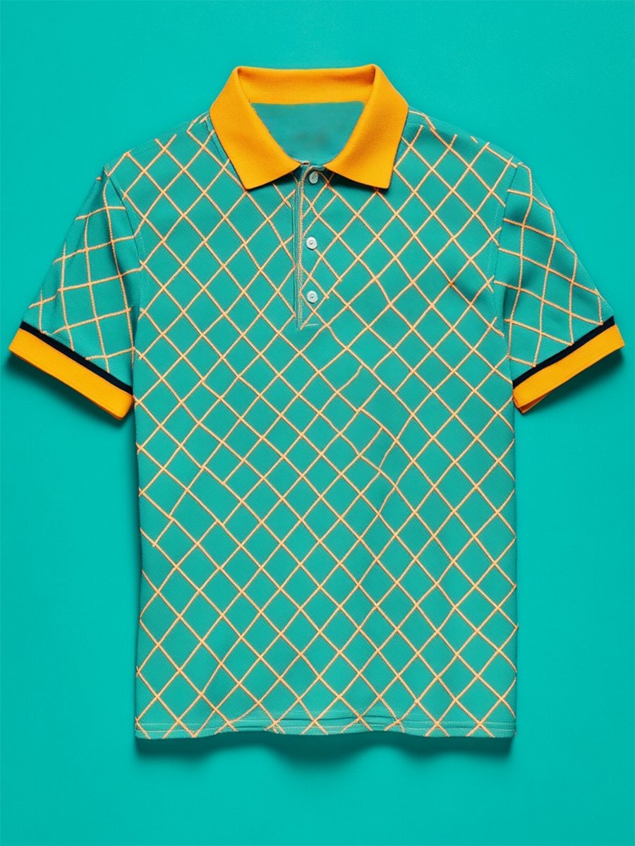 Camisa polo ejecutivo casual Button de manga corta para hombre
