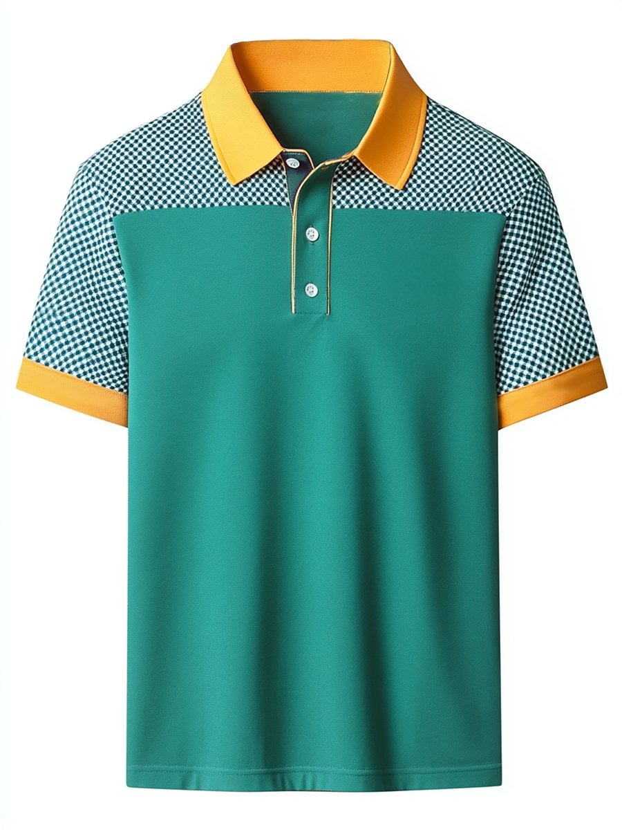 Camisa polo ejecutivo casual Button de manga corta para hombre