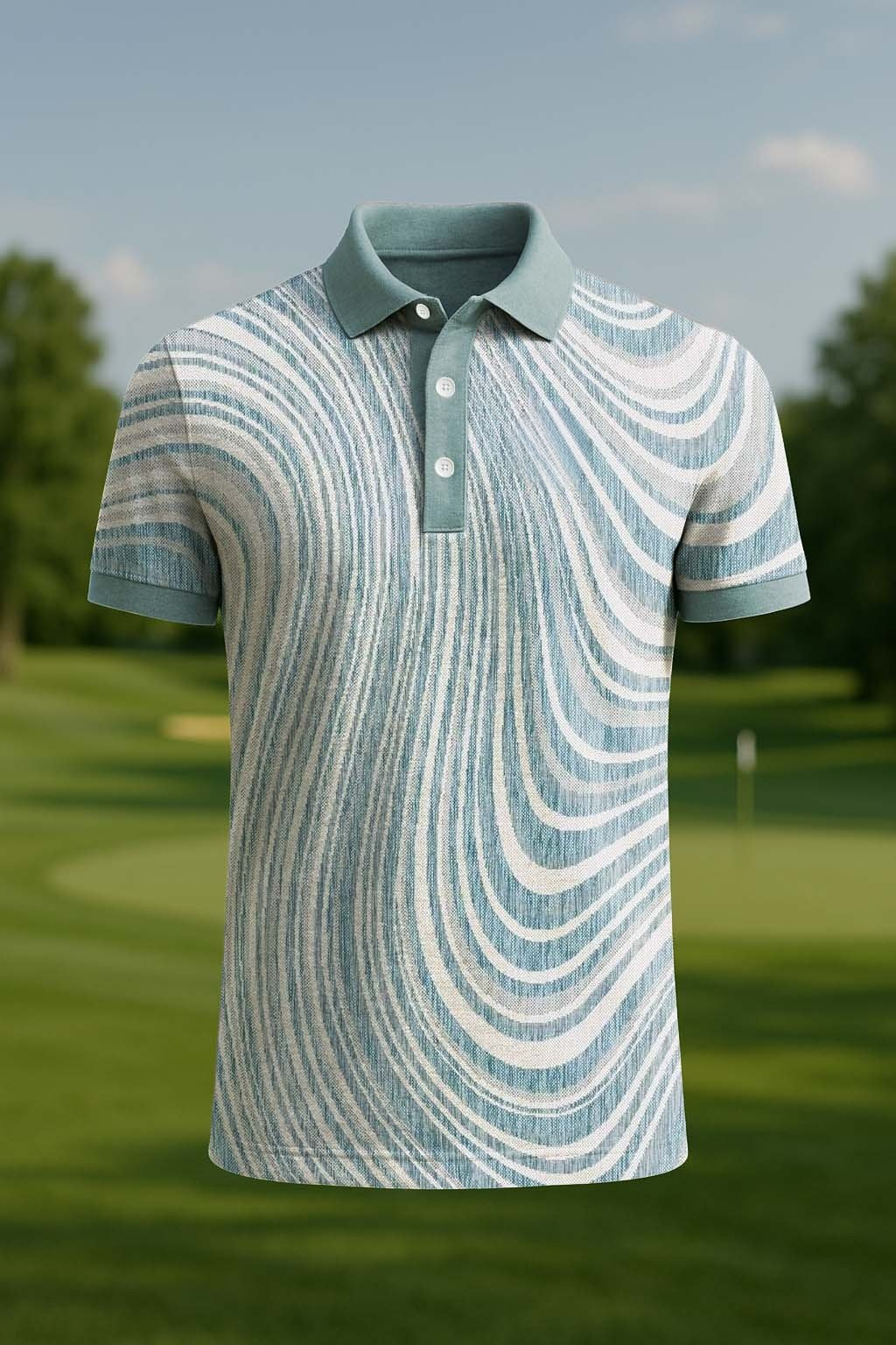 Camisa polo clásico ejecutivo Old Money Button de manga corta para hombre