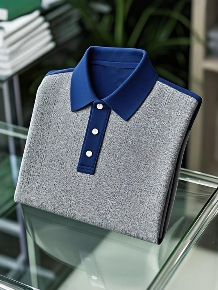 Camisa polo ejecutivo casual Button de manga corta para hombre