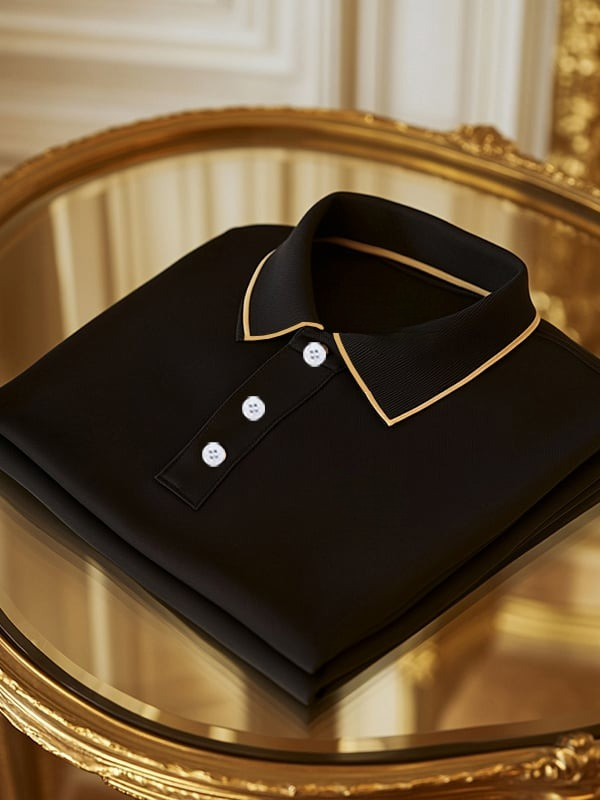 Camisa polo ejecutivo casual a cuadros Button de manga corta para hombre