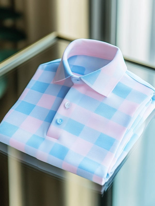 Camisa polo ejecutivo casual a cuadros Button de manga corta para hombre