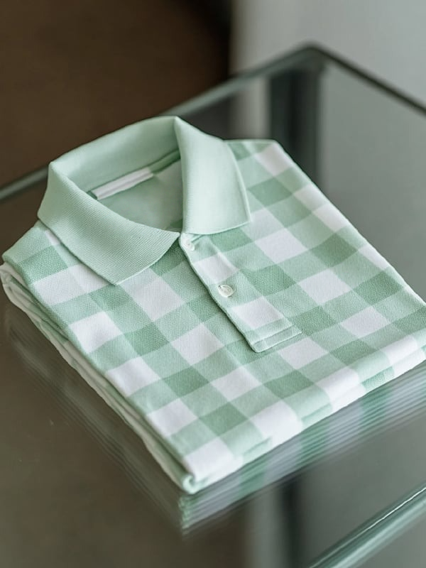 Camisa polo ejecutivo casual a cuadros Button de manga corta para hombre