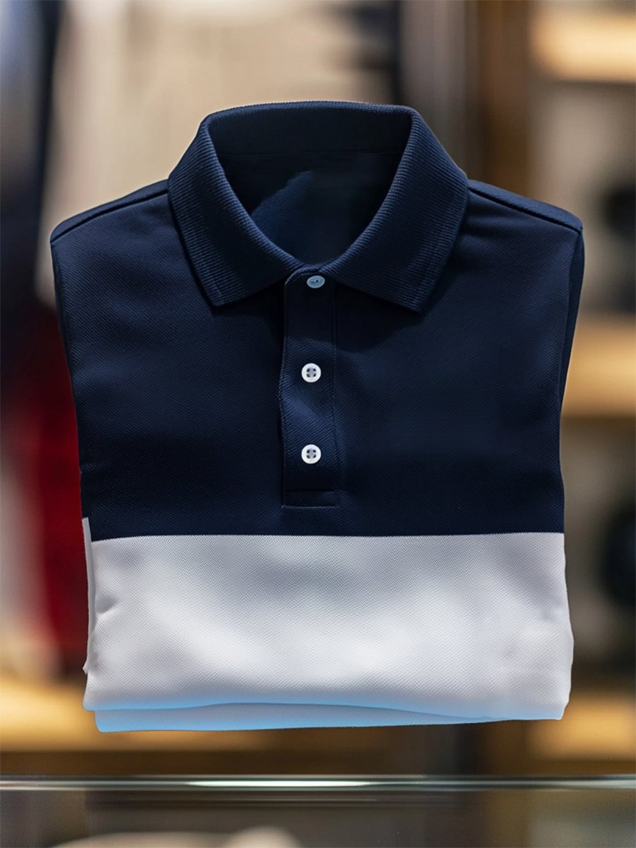 Camisa polo ejecutivo casual Button de manga corta para hombre