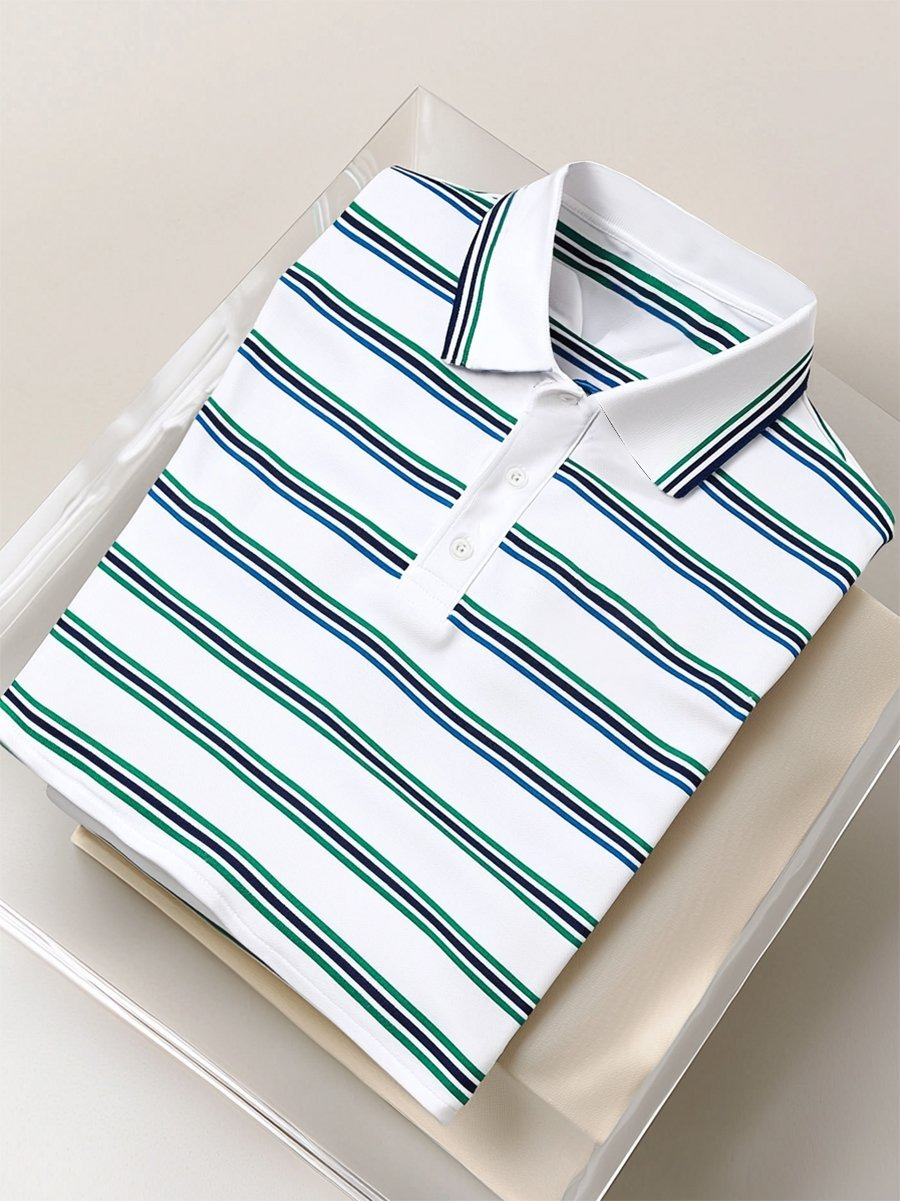 Camisa polo ejecutivo casual Button de manga corta para hombre