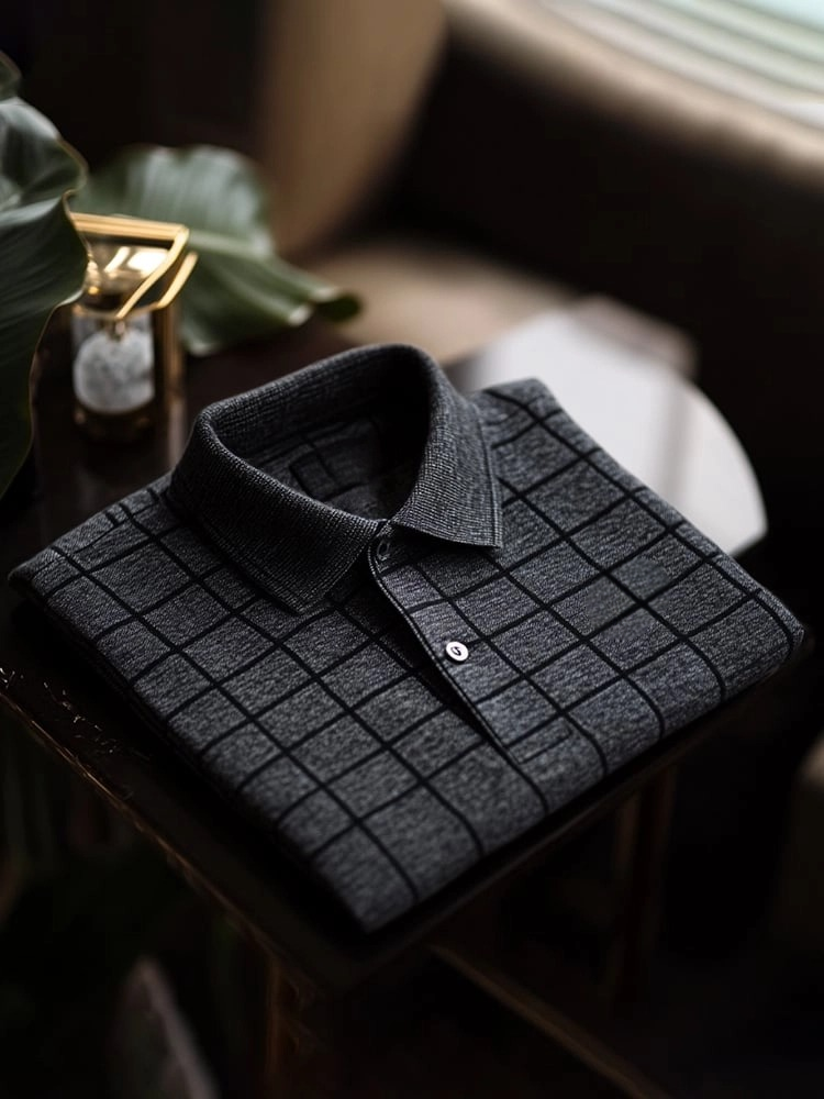 Camisa polo clásico ejecutivo Logo Button de manga corta para hombre