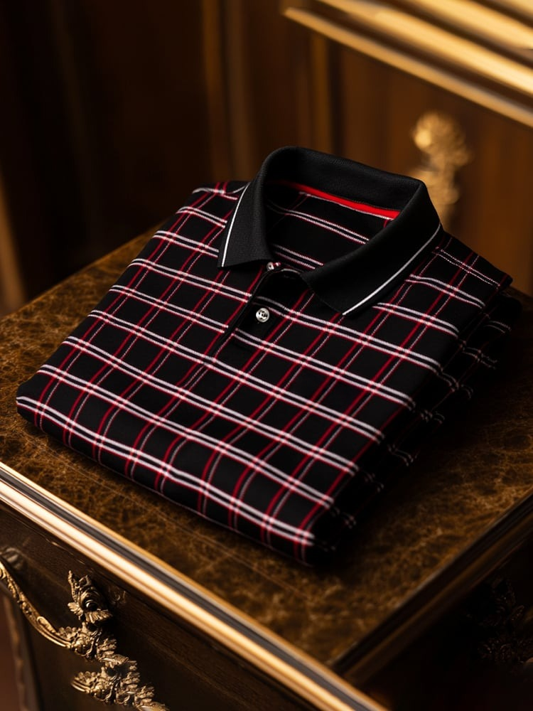 Camisa polo clásico ejecutivo Logo Button de manga corta para hombre
