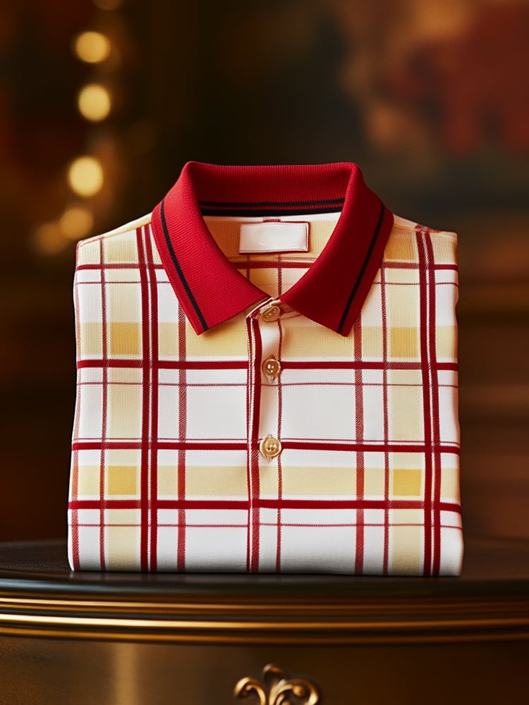 Camisa polo clásico ejecutivo Logo Button de manga corta para hombre