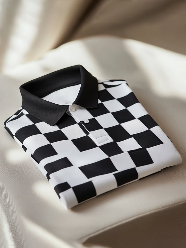 Camisa polo clásico ejecutivo Logo Button de manga corta para hombre