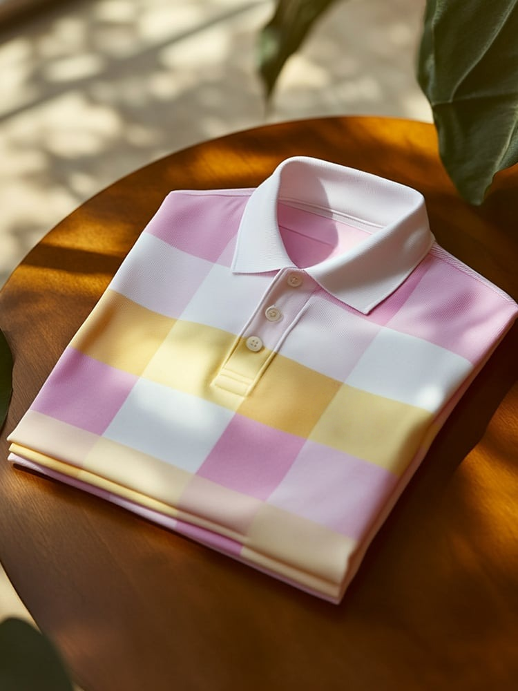 Camisa polo clásico ejecutivo Logo Button de manga corta para hombre