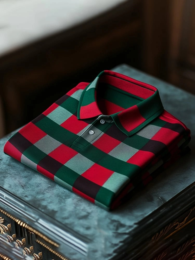 Camisa polo clásico ejecutivo Logo Button de manga corta para hombre