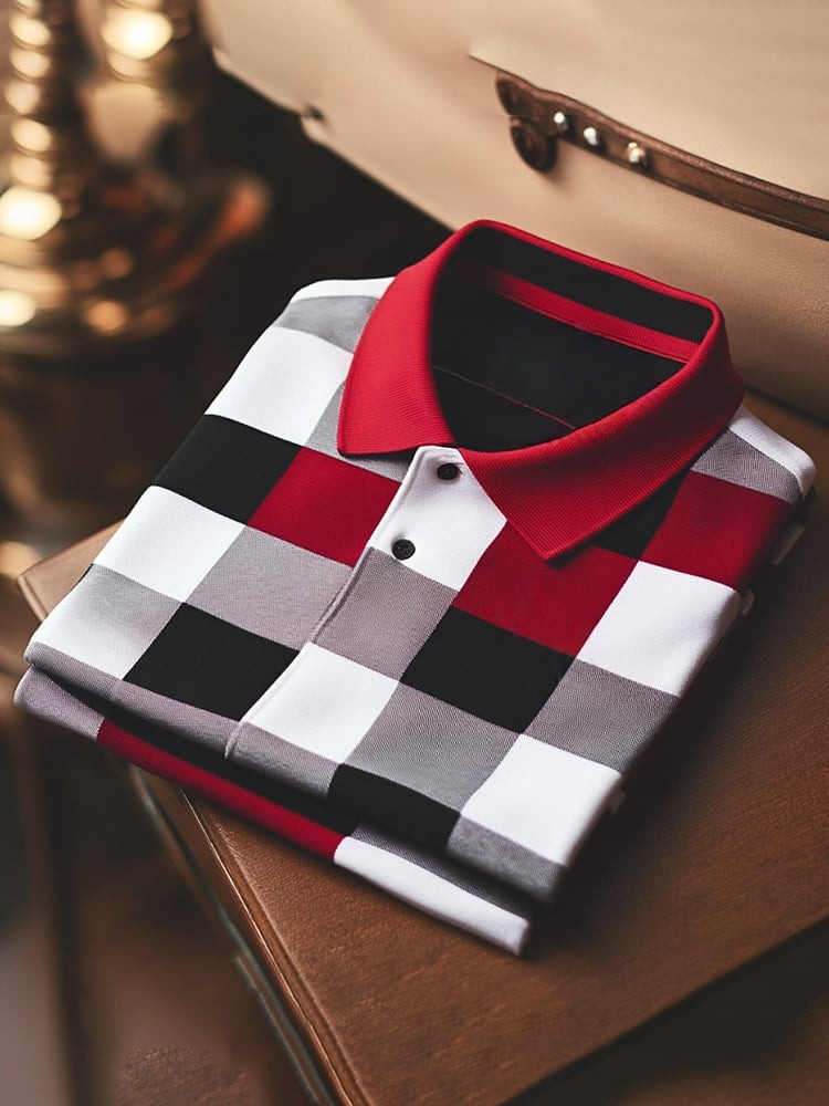 Camisa polo clásico ejecutivo Logo Button de manga corta para hombre